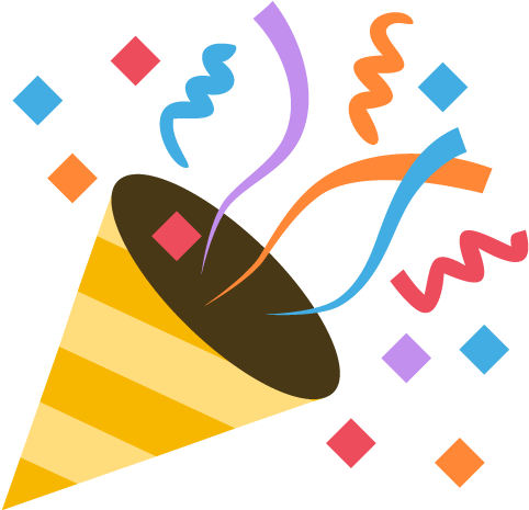 Party Popper Emoji Icon Vector - Party Emoji Svg (512x512)