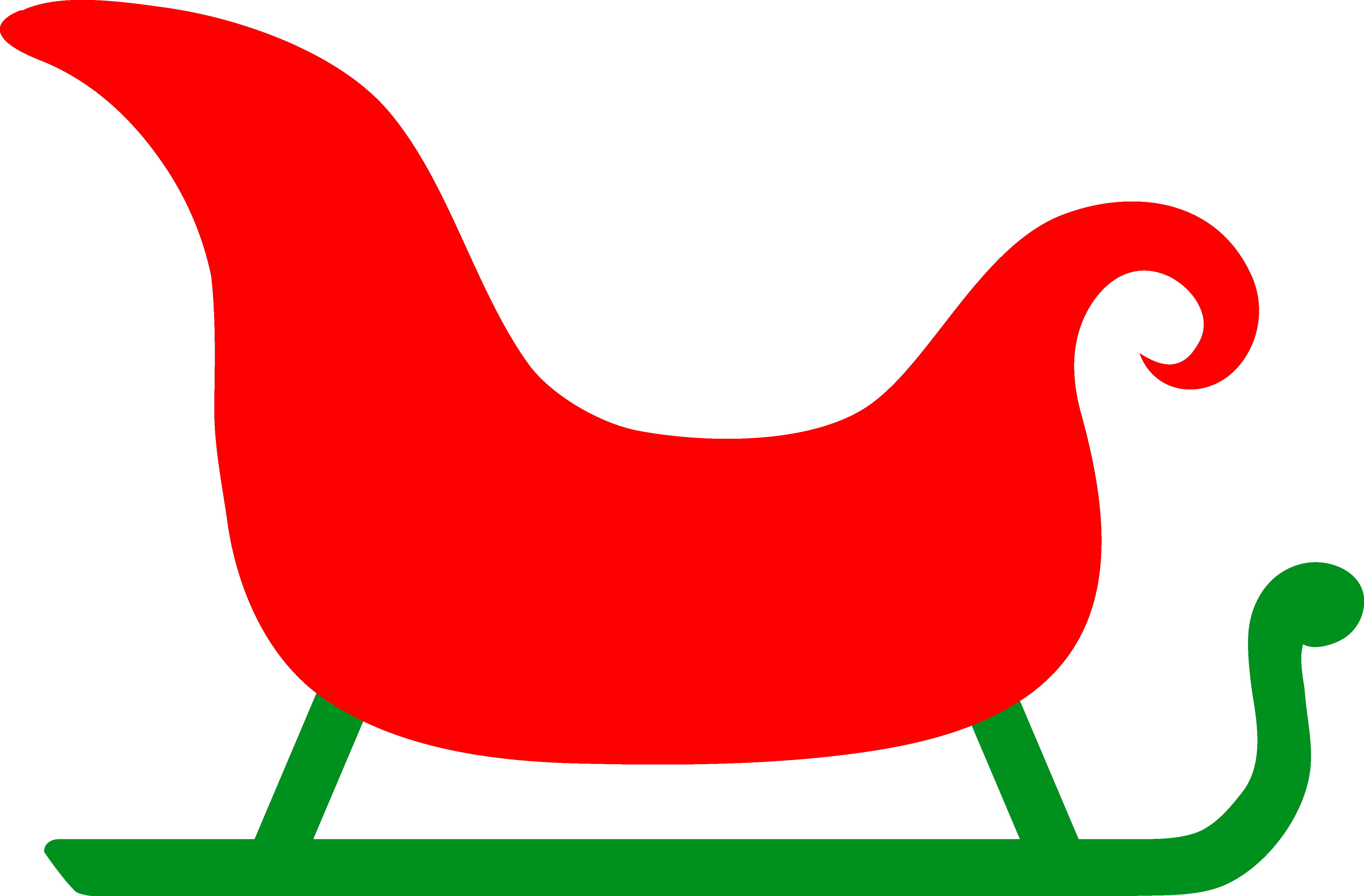 Santa Sleigh Clipart - Clip Art (5199x3419)