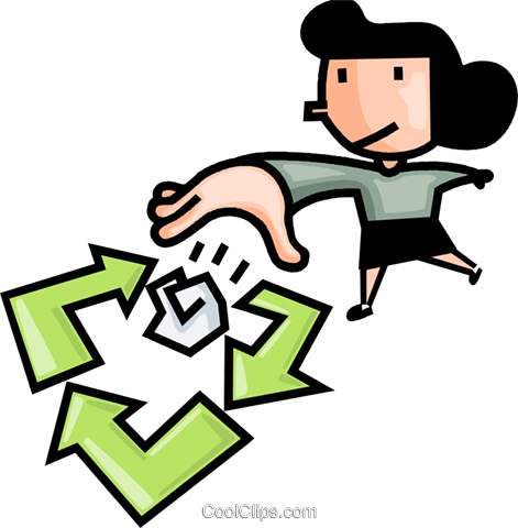 Woman Recycling Paper Royalty Free Vector Clip Art - Essay (471x480)