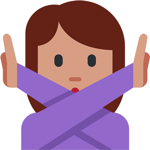 Face With No Good Gesture - Arms Crossed Emoji Png (512x512)