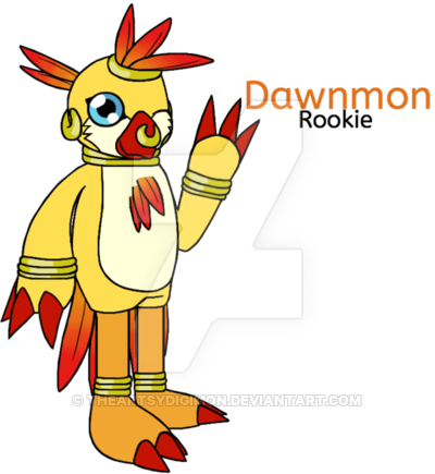 Dawnmon Reference By Theartsydigimon - Digital Art (400x435)