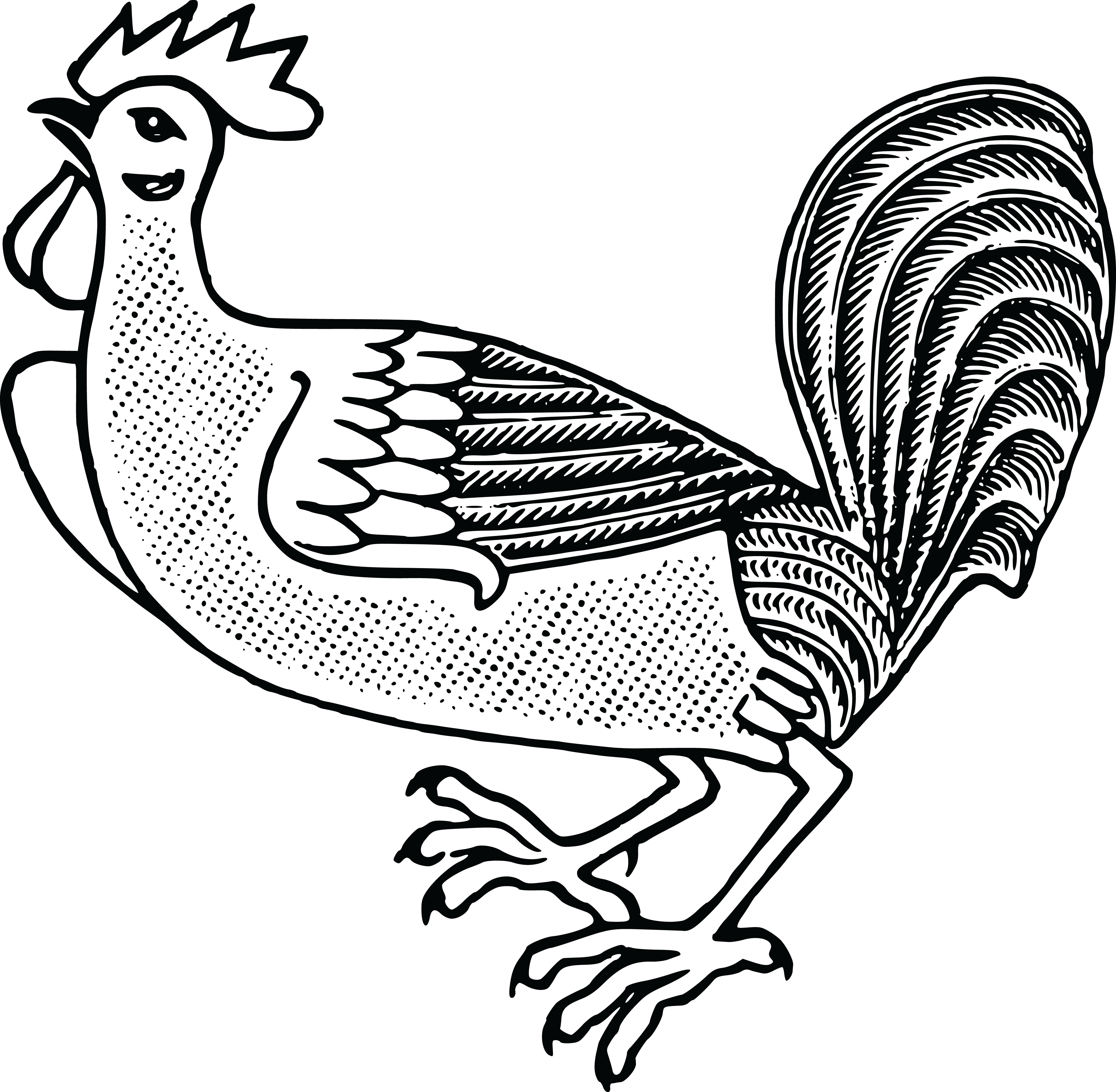 Free Clipart Of A Rooster - Farm Animal Cockerel Rooster (4000x3912)