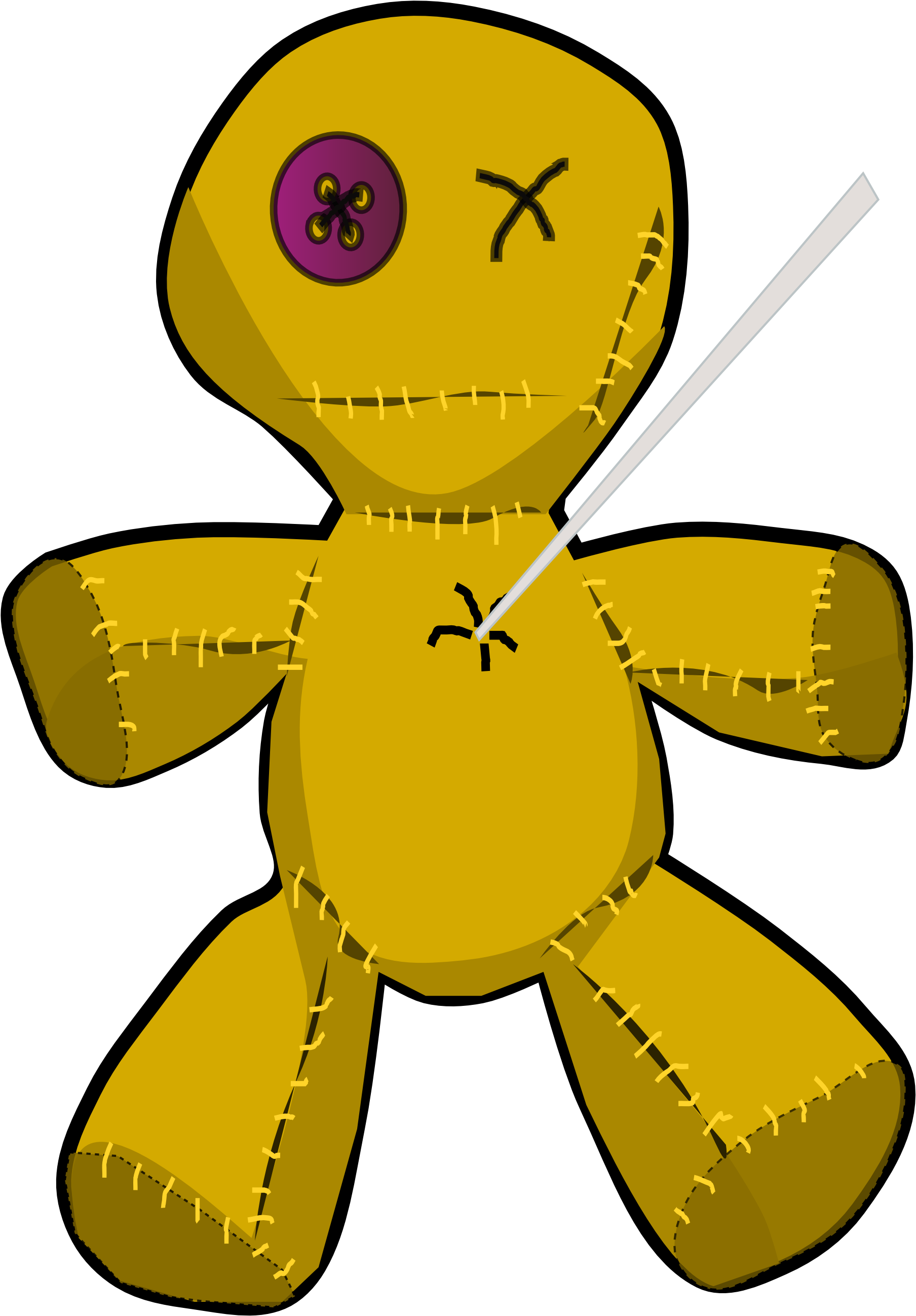Doll Clipart Cartoon - Voodoo Clipart (1979x2799)