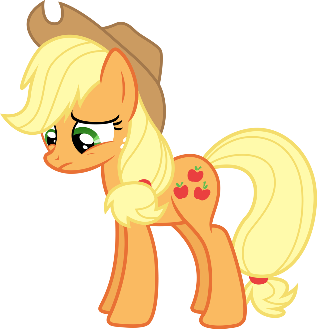 Sad Applejack - My Little Pony Apple Honey (1024x1060)