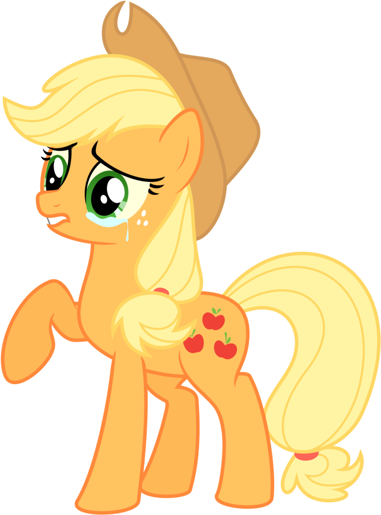Sad Applejack By Leo 17 0 2 - Sad Applejack (772x1036)