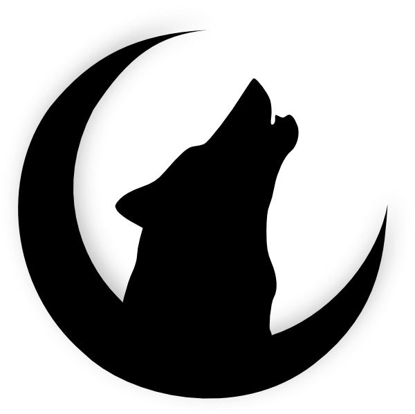 Wolf Logos Clipart 4 By Rachel - Wolf Howling At Moon Silhouette (600x599)