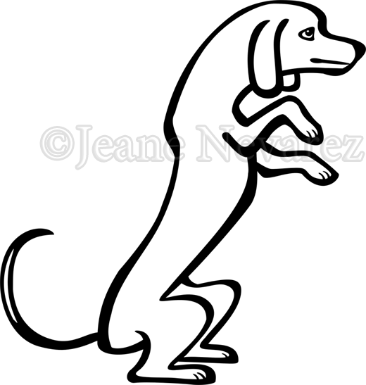 Little Dog Begging - Drawing (520x547)