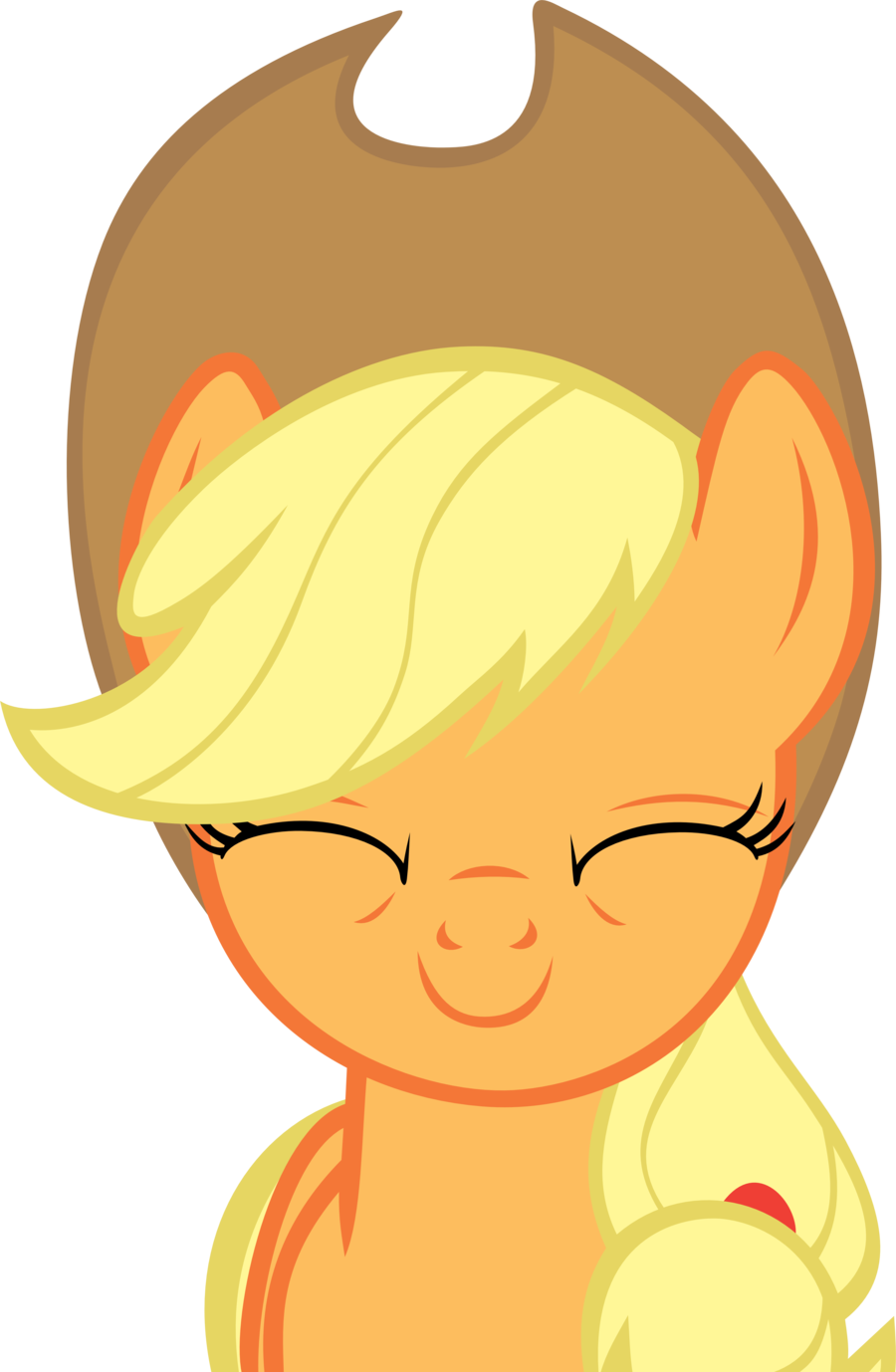 Applejack For The Win A Happy But Tired Applejack By - Mlp Blushing Applejack (900x1378)