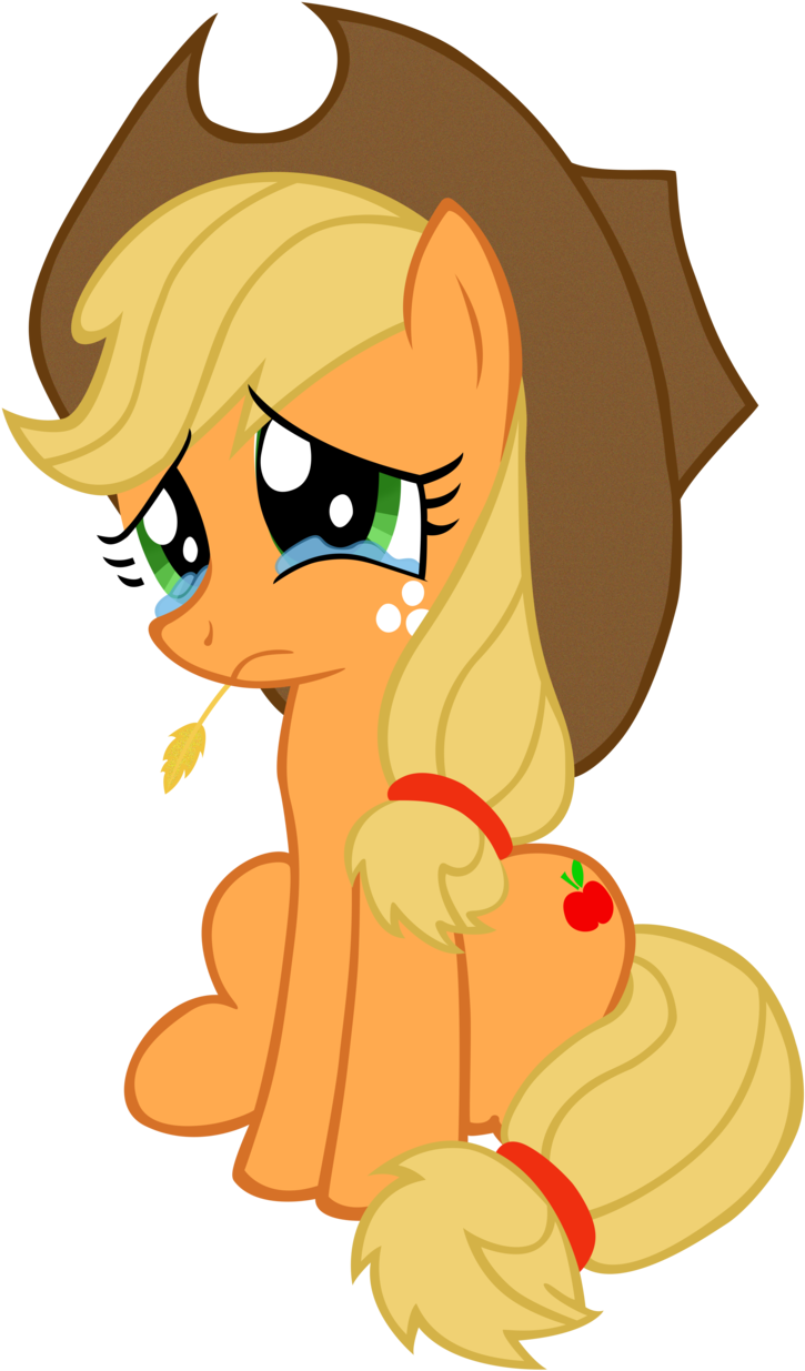 You Just Had, Had, Had To Pull A D'awwww On Me Didn't - Filly Applejack Crying Vector (900x1581)