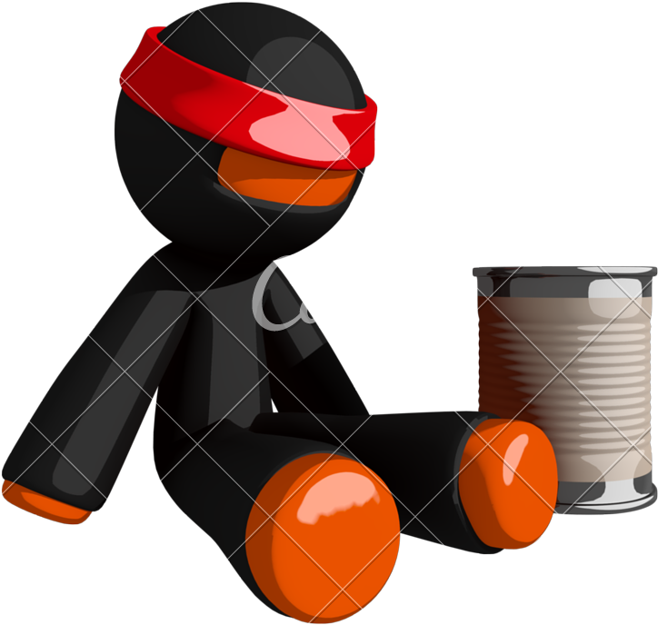 Orange Man Ninja Warrior Beggar - Construction (800x762)