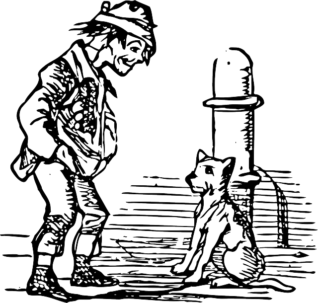Man, Money, Dog, Pet, Animal, Coloring, Beggar - Outline Of A Beggar (640x610)