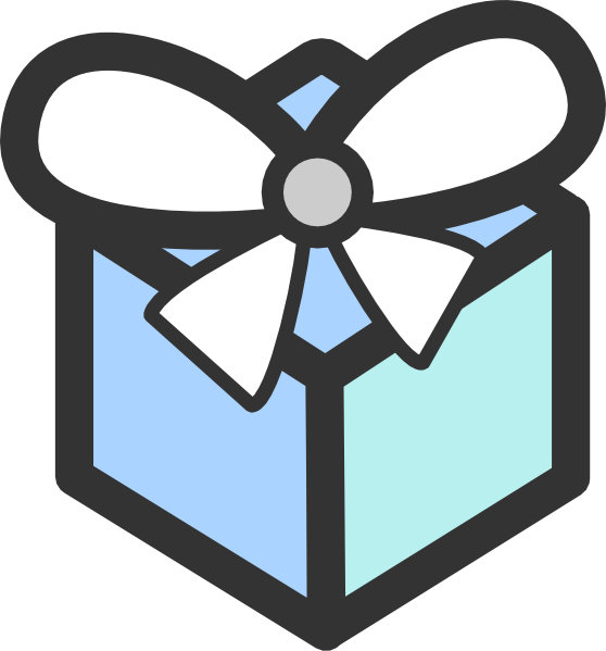 Gift Clipart Blue - Blue Present Clipart (558x599)