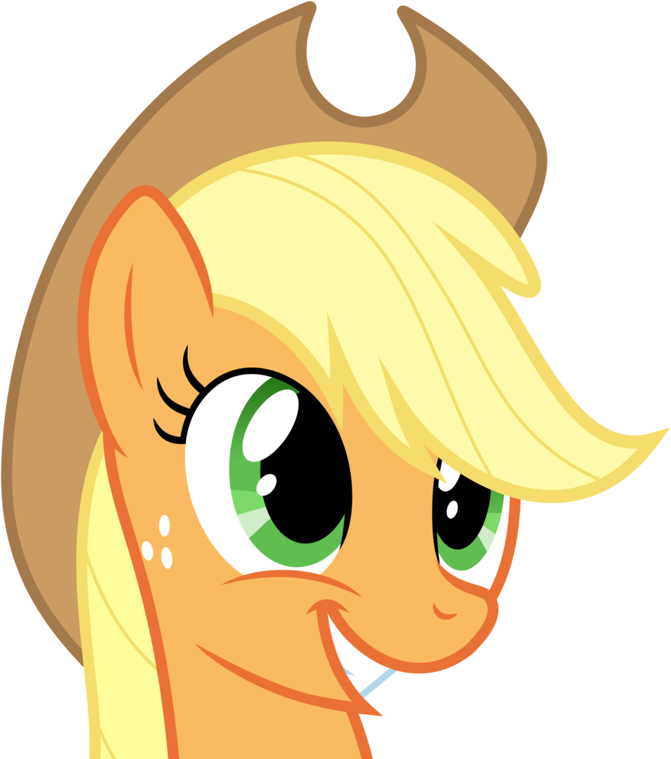 Smiling Applejack By Pikamander2 Smiling Applejack - My Little Pony Applejack Face (1024x1138)