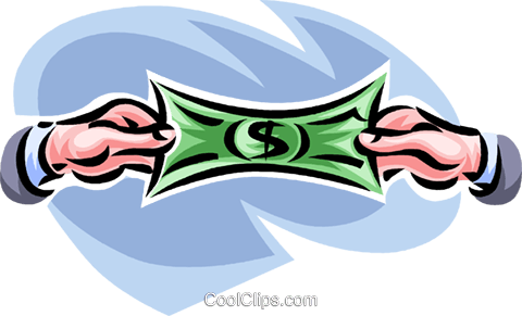 Stretching A Dollar Bill Royalty Free Vector Clip Art - Stretching A Dollar Bill Royalty Free Vector Clip Art (480x291)