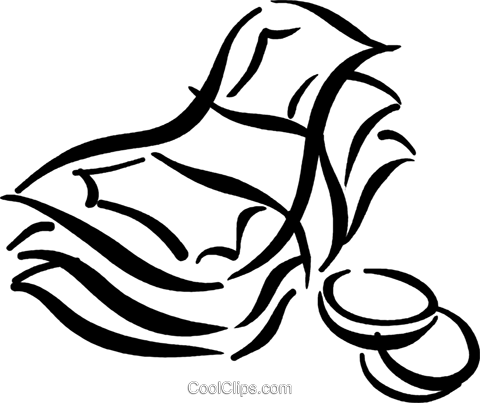 Dollar Bills And Coins Royalty Free Vector Clip Art - Administraçao Financeira E Orçamentaria (480x403)