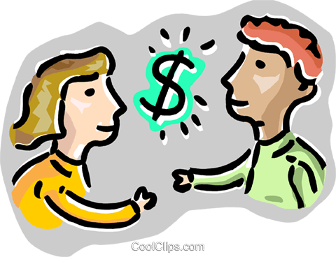 Couple With Dollar Sign Royalty Free Vector Clip Art - Couple With Dollar Sign Royalty Free Vector Clip Art (480x368)