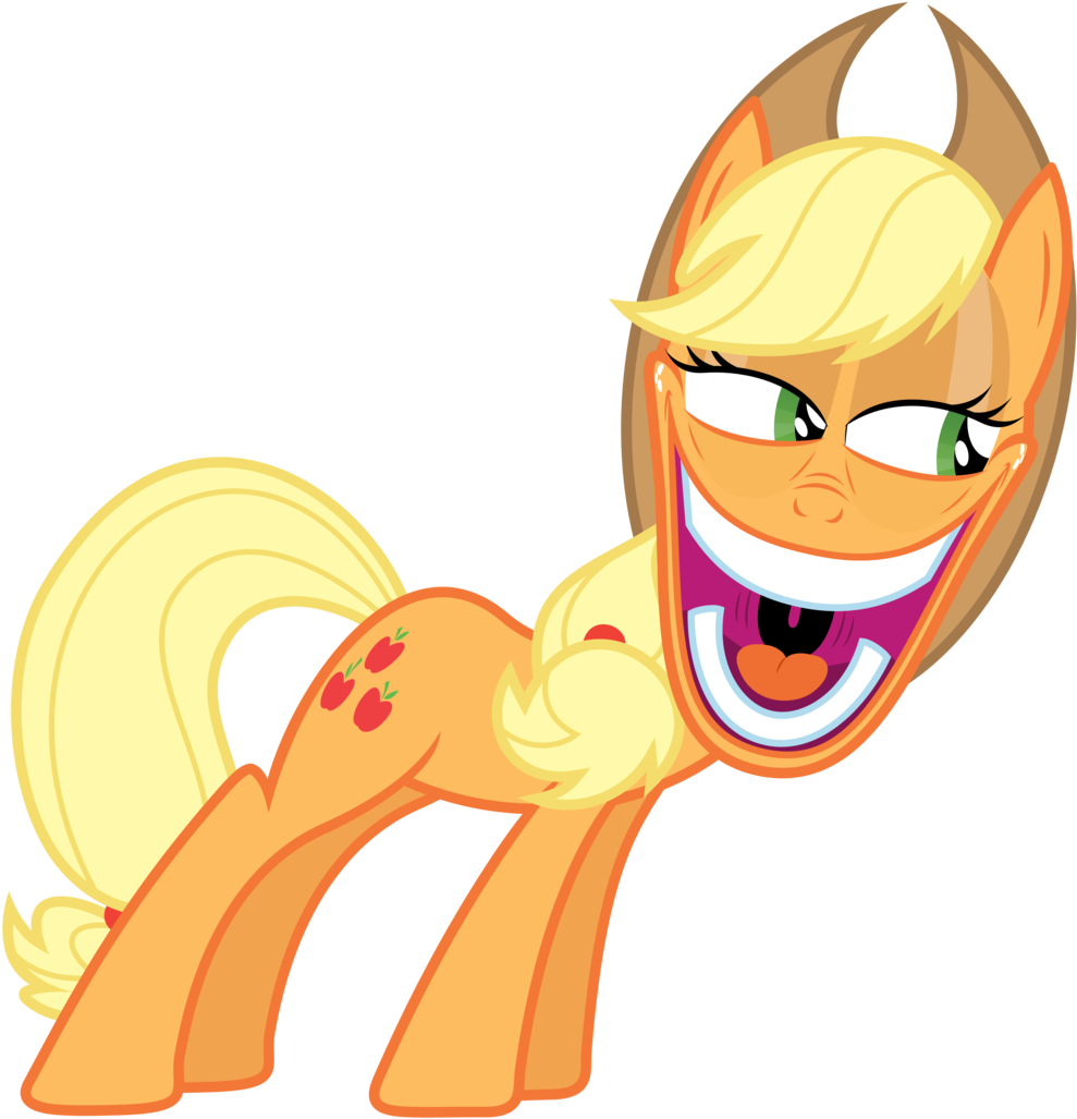 Applejack's Creepyface By Zutheskunk Applejack's Creepyface - Mlp Crazy Applejack (1024x1060)