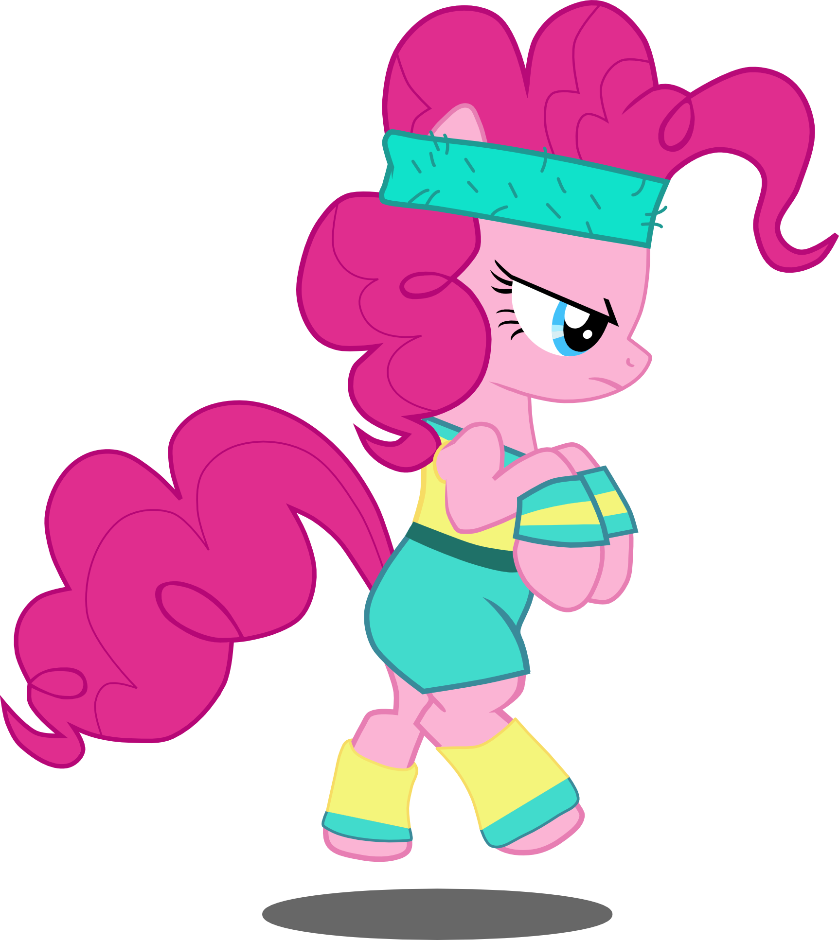 Echoes111, Bipedal, Clothes, Exercise, Headband, Leg - My Little Pony Pinkie Pie Training (1725x1934)