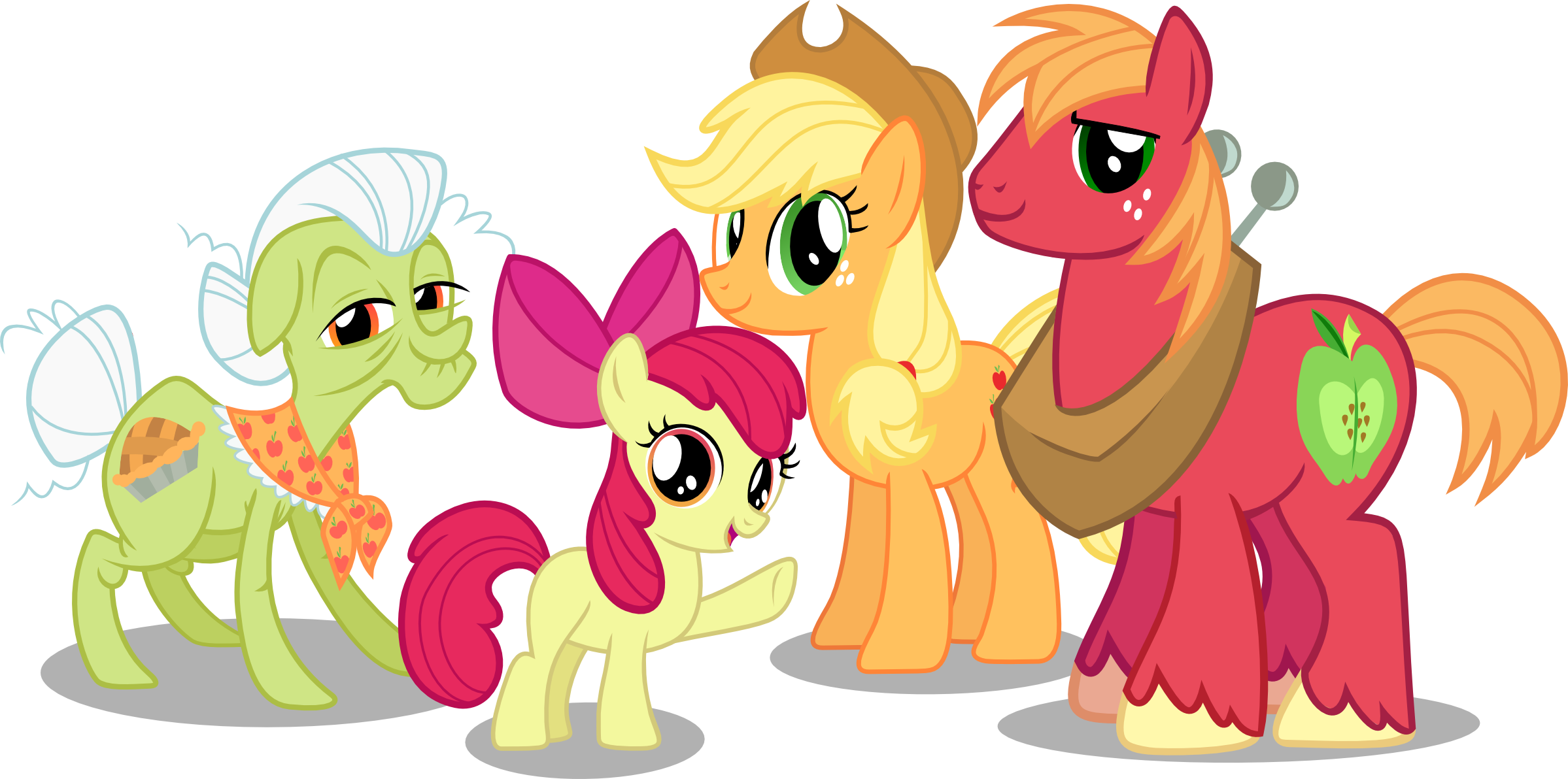 The Apple Family By Vector Brony On Deviantart - My Little Pony Applejack Family (2398x1192)