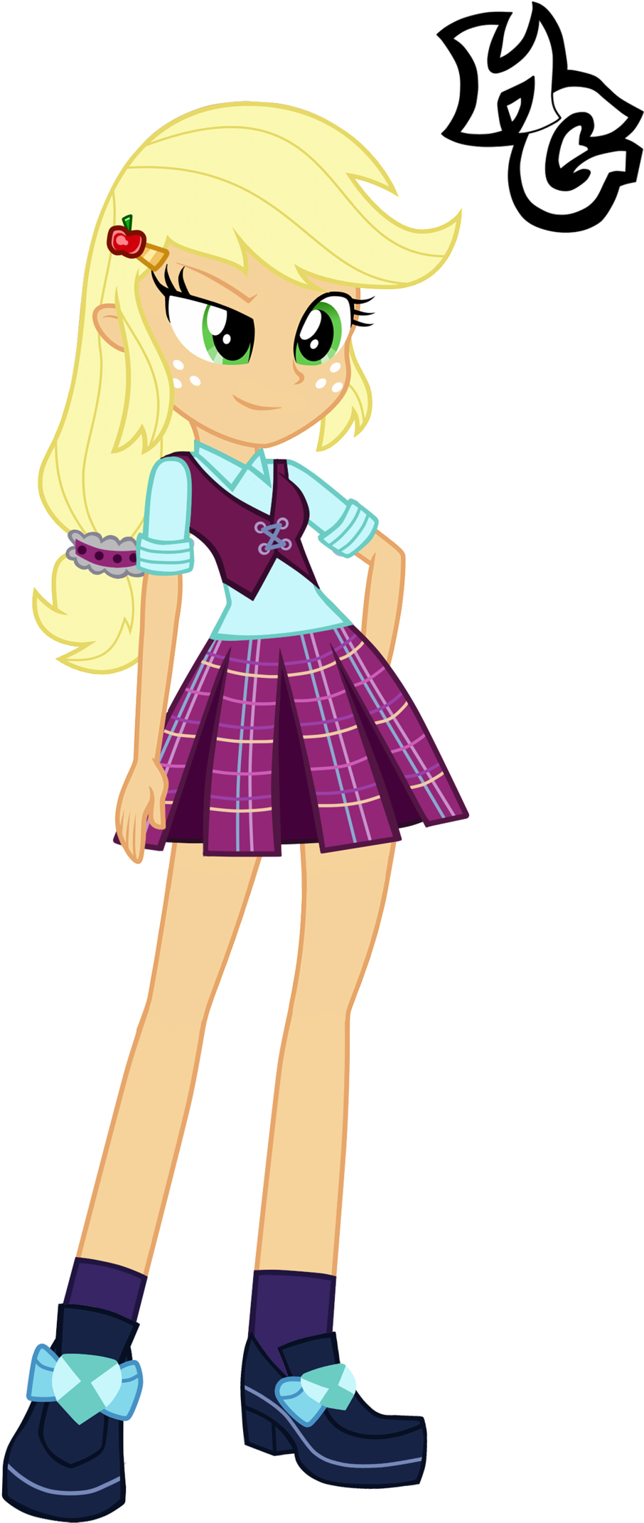 Crystal Prep Applejack Vector - Applejack Crystal Prep (1024x2207)