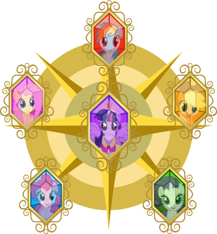 Alicorn, Applejack, Elements Of Harmony, Female, Fluttershy, - Elements Of Harmony Vector (732x789)