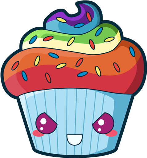 Cupcake Pinkie Pie Rainbow Cookie Clip Art - Cupcake Cartoon (500x600)