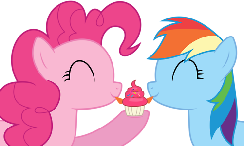 Toughbluff, Cupcake, Lesbian, Licking, Pinkiedash, - Cartoon (500x325)