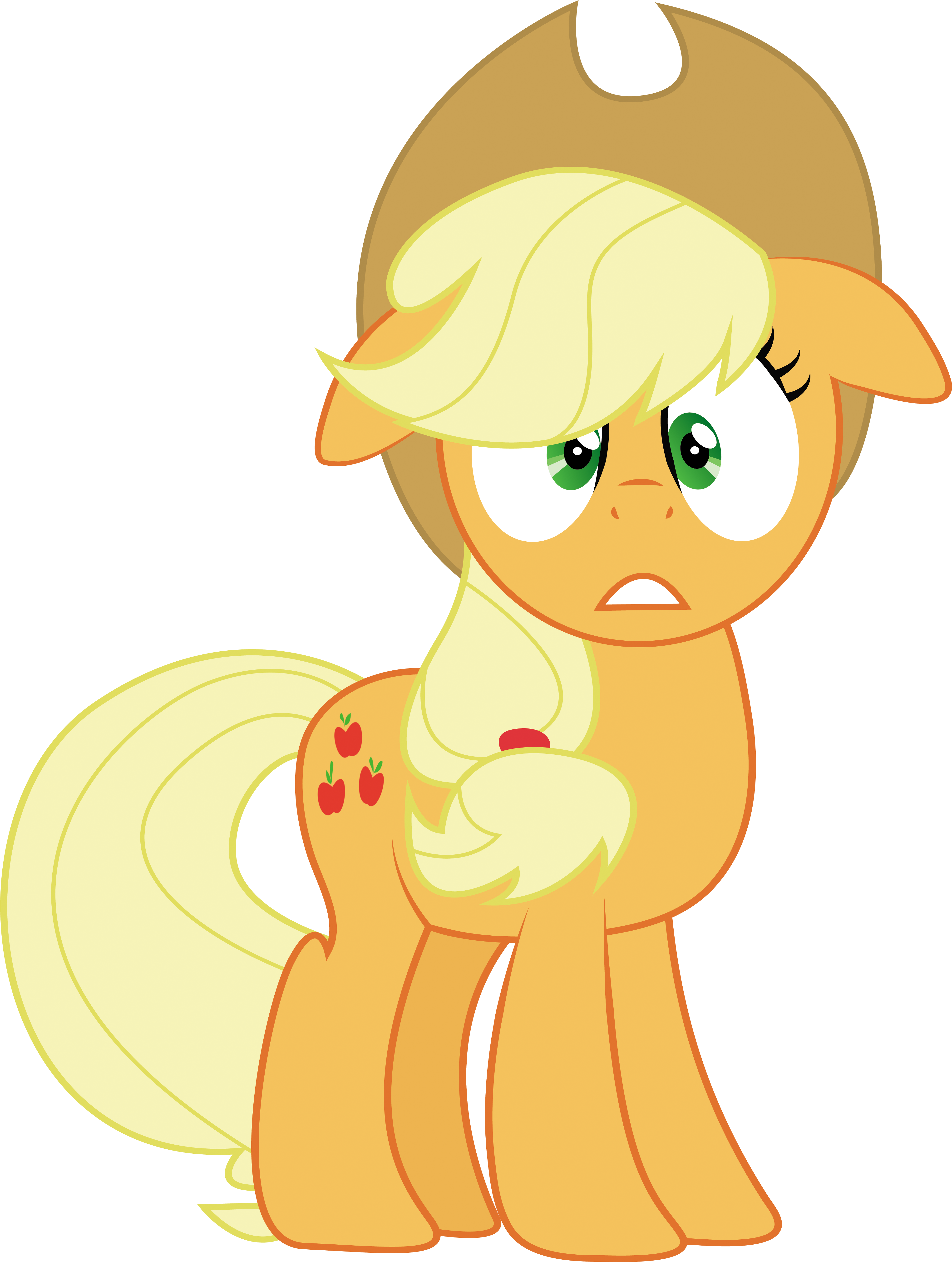 Applejack Scared By Lookitslaurie - My Little Pony Applejack Fear (4100x5400)