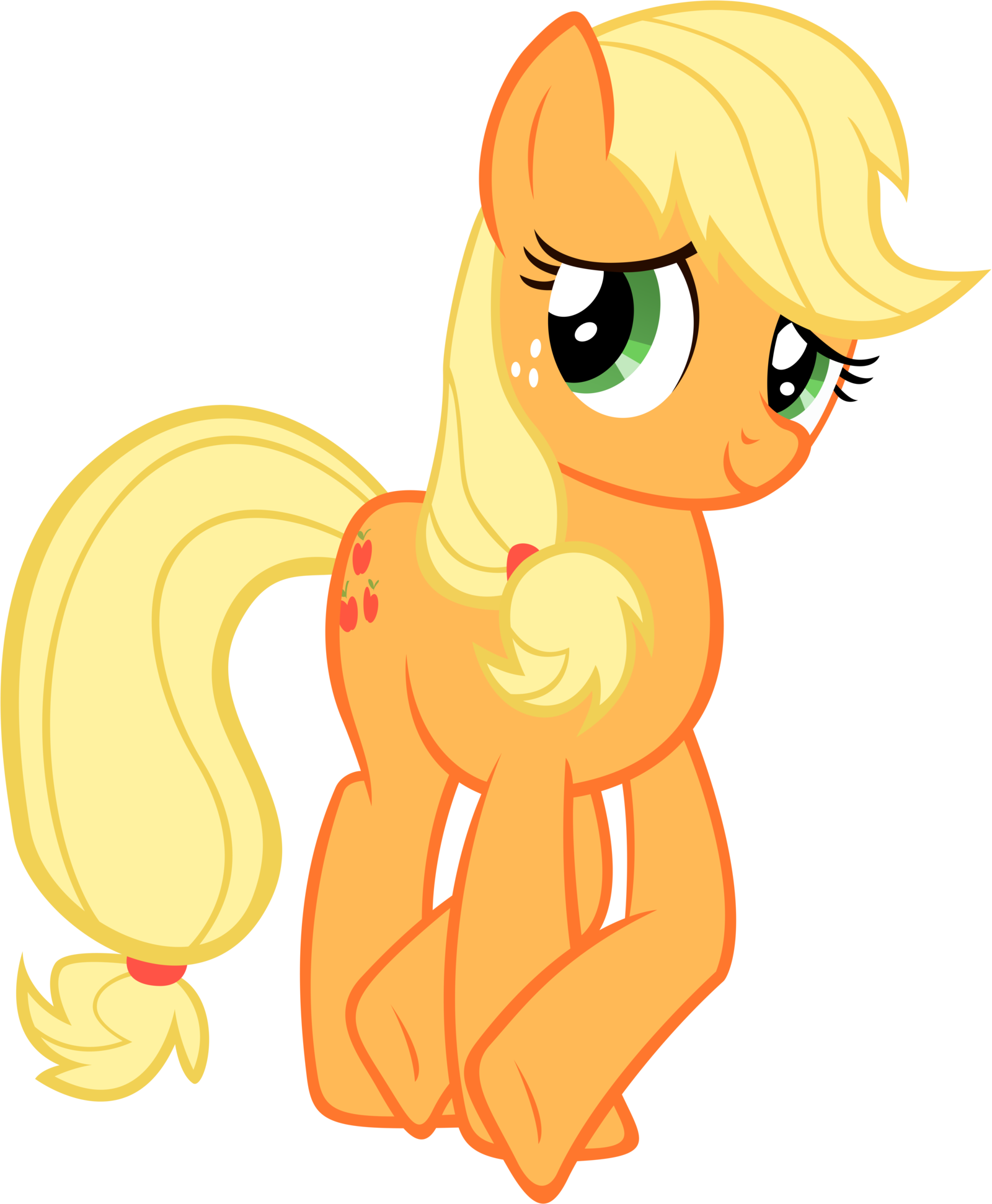 Just Applejack Video By Ab-anarchy - My Little Pony Applejack No Hat (1600x1942)