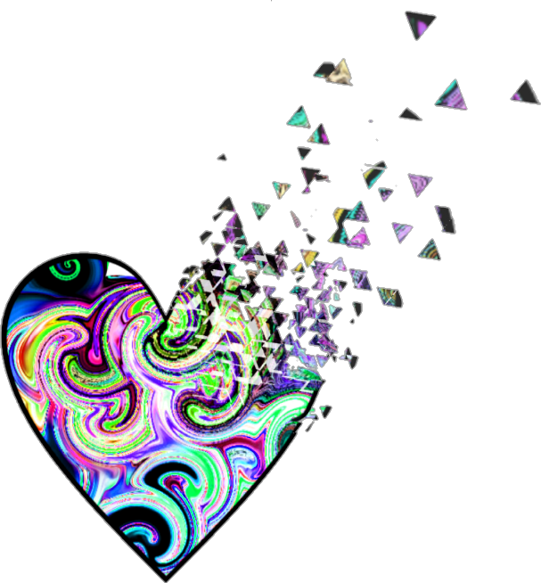 Heart Colourful Swirls Dispersion - Graphic Design (607x654)