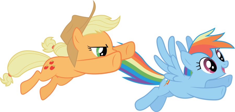 So In My Opinion, You Shouldn't Be Pinning This On - Applejack And Rainbow Dash Vector (900x428)