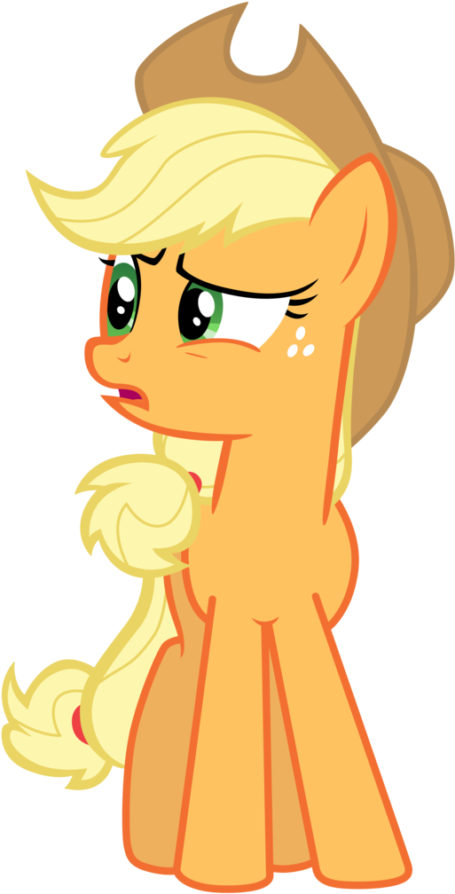 Absurd Res, Applejack, Artist - Applejack Worried Png (527x1024)