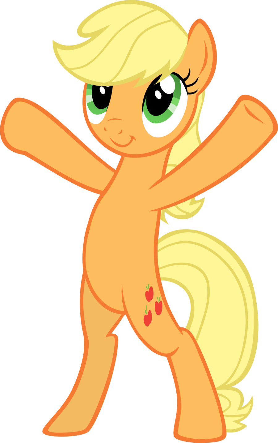 Rarity Pinkie Pie Applejack Yellow Cartoon Orange Clip - Mlp Pony Standing Up (900x1434)