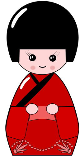 Japanese Kokeshi Doll - Japanese Clipart (353x500)
