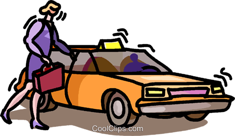 Businesswomen Getting Into A Taxi Royalty Free Vector - Royalty-free (480x277)