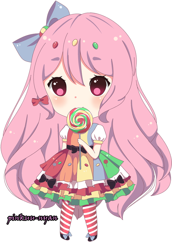 Chibi At By Pinkuu-nyan - Candy Chibi Girl Transparent (900x900)