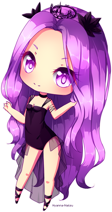 Lilac By Hyanna-natsu On Deviantart - Anime Chibi Girl With Purple Hair (381x720)