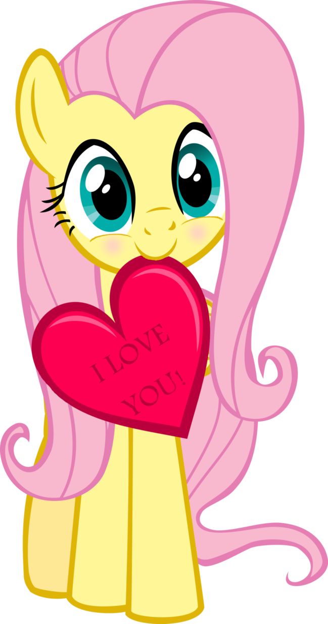 I Love You Fluttershy Rainbow Dash Applejack Rarity - My Little Pony Fluttershy (649x1232)