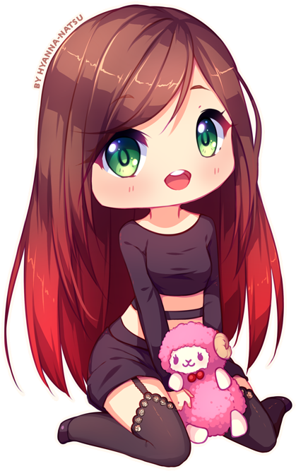 Colored Crayon Chibi Commission For Tiny-pika Last - Cute Chibi Kawaii Girl (431x680)