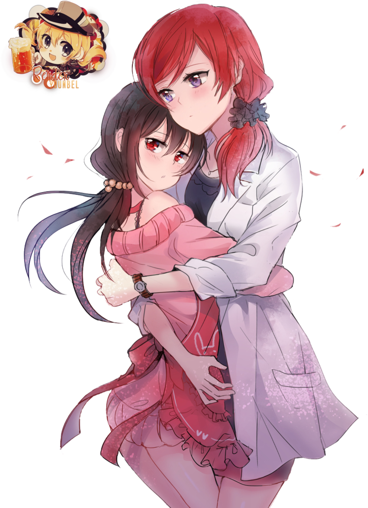 Two Anime Blue Girl Hugging Render By Younbel2000 By - Two Anime Blue Girl Hugging Render By Younbel2000 By (769x1039)