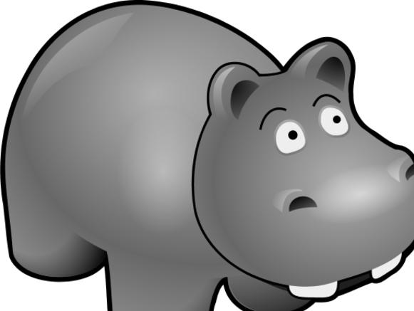 Clip Art Hippo Purple Hippo Hippopotamus Cartoon Crb5y3 - Cartoon Hippo (581x437)