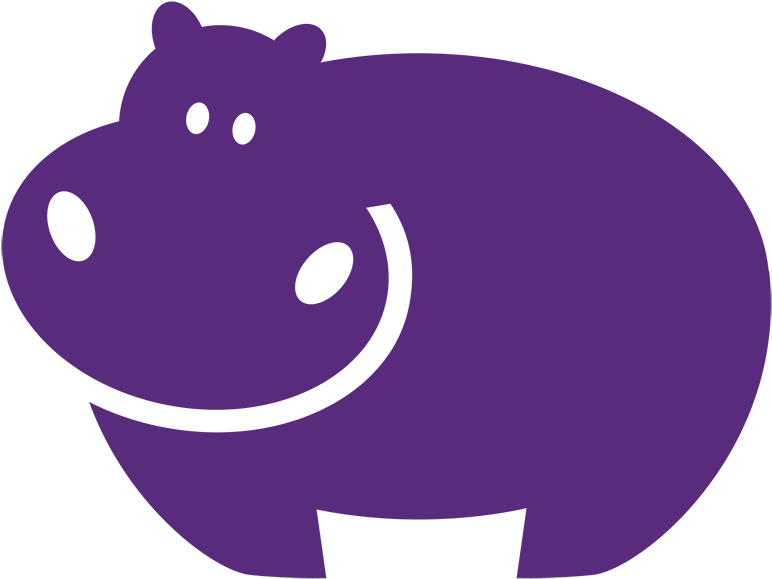Purple Clipart Hippopotamus - Purple Hippo (800x800)