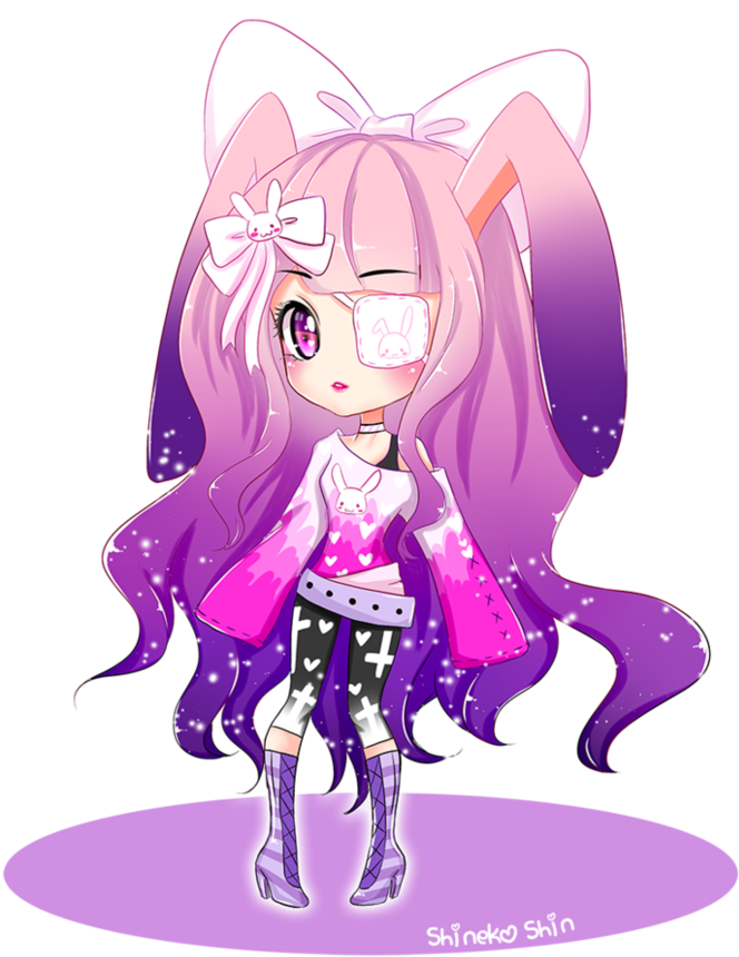 Pastel Goth Rabbit By Shinekoshin - Drawing (870x918)