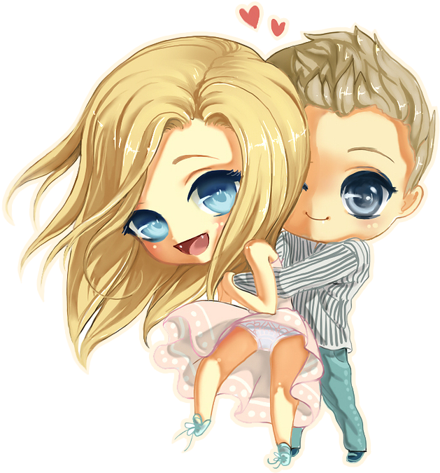 Chibi Lovers By Mjusi On Deviantart - Cute Anime Lovers Chibi (661x720)