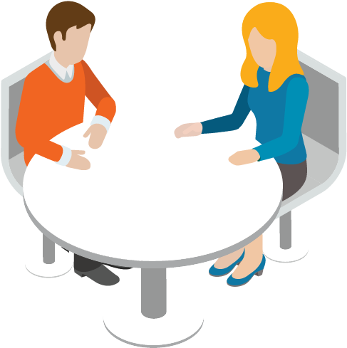 Meet Our Team - One On One Interview Clipart (601x561)