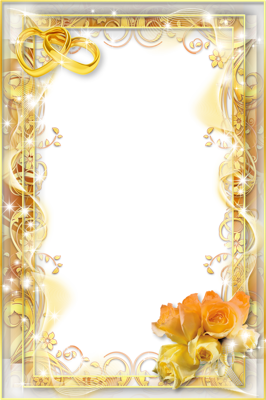 Yellow Wedding Png Photo Frame - Png Wedding Photo Frames (853x1280)