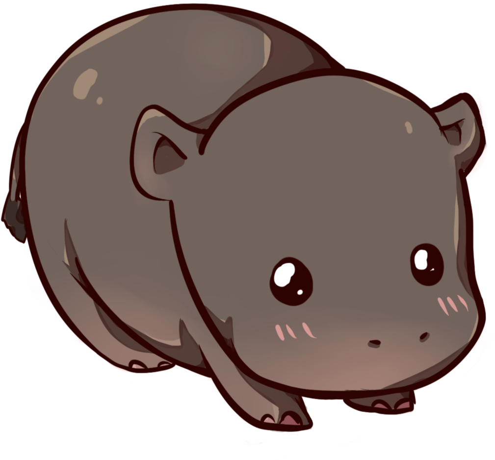 Kawaii Hippopotamus By Dessineka - Kawaii Hippo (1024x1024)