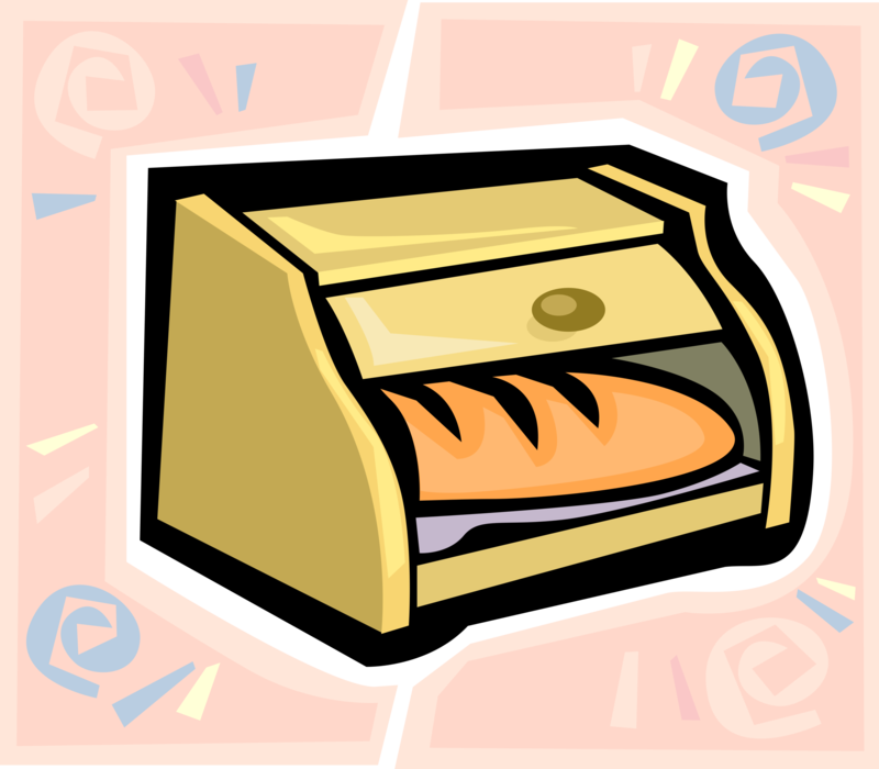 Vector Illustration Of Bread Bin Or Box Stores Fresh - Vector Illustration Of Bread Bin Or Box Stores Fresh (800x700)