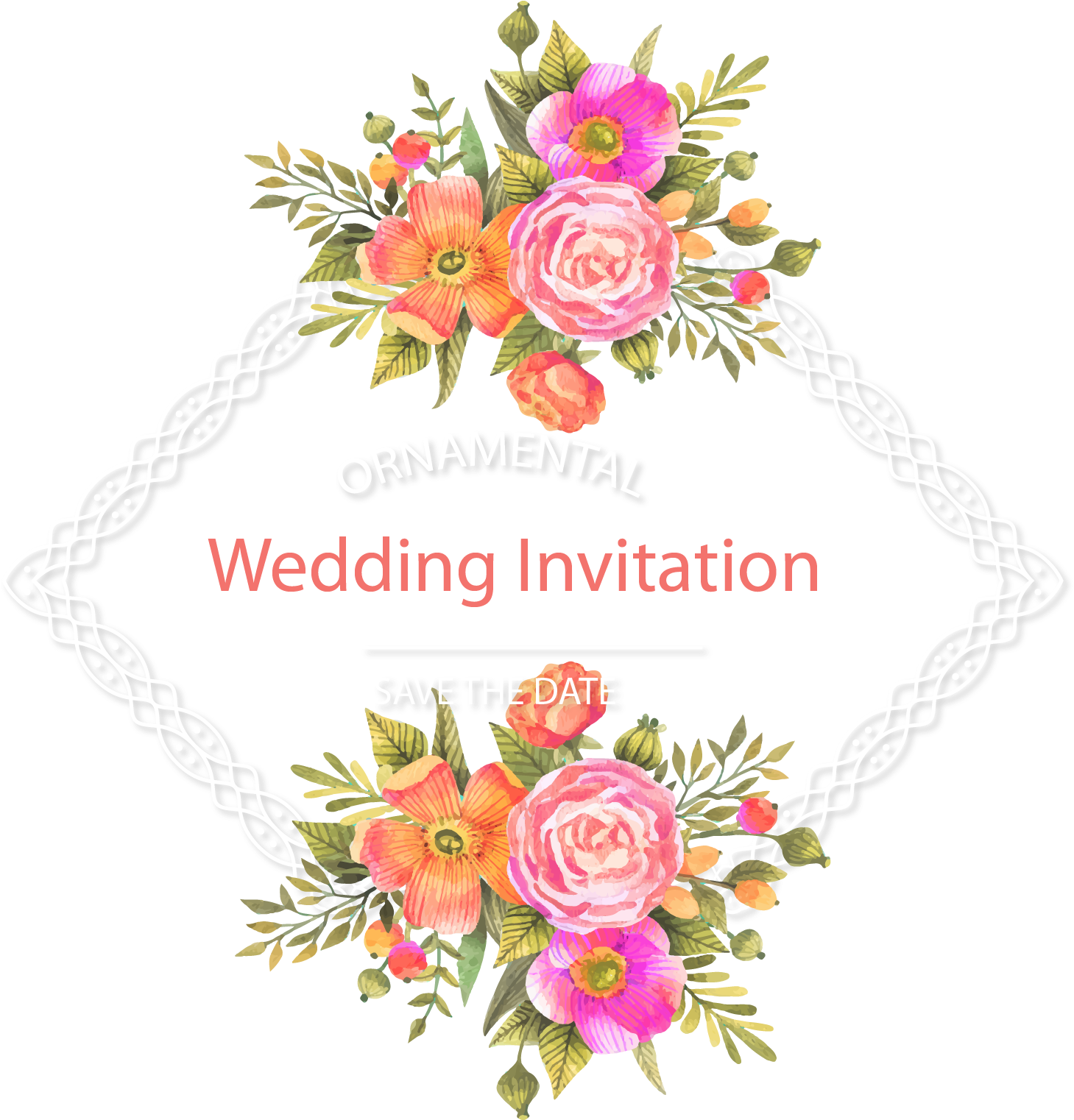 Wedding Invitation Flower Download - Flower Vector Free Download (1482x1521)
