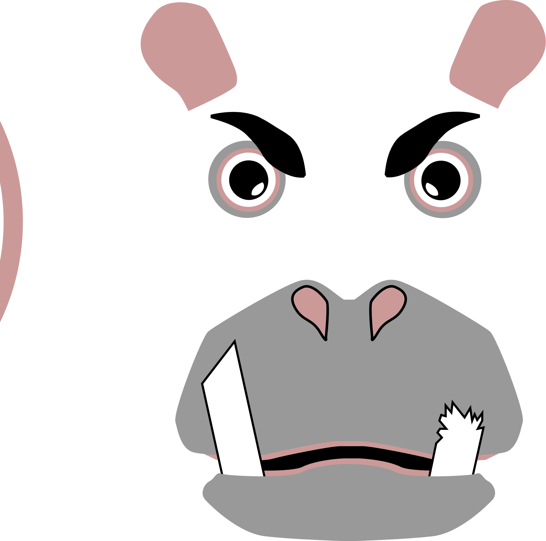 Hippo - Angry Hippo Png (1909x1894)